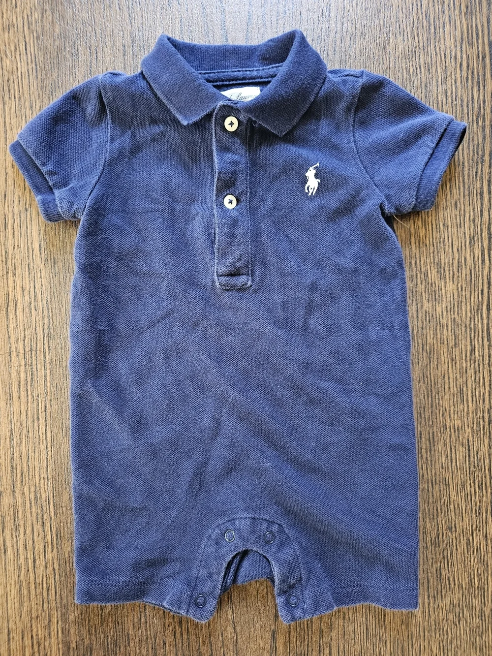 Ralph Lauren Short-Sleeve Navy Baby Romper Size 6 Month